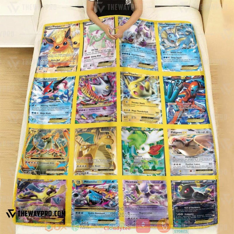 Pokemon EX Cards Version 3 Soft Blanket 3 Pokemon EX Cards Version 3 Soft Blanket 1 2
