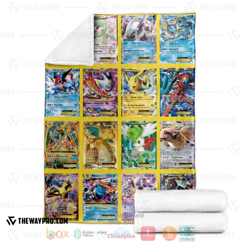Pokemon EX Cards Version 3 Soft Blanket 4 Pokemon EX Cards Version 3 Soft Blanket 1 2 3