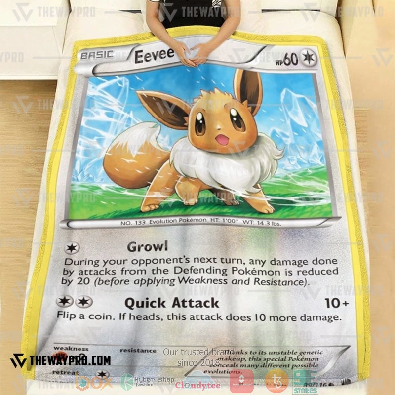 Pokemon Eevee Plasma Freeze Soft Blanket 2 Pokemon Eevee Plasma Freeze Soft Blanket 1
