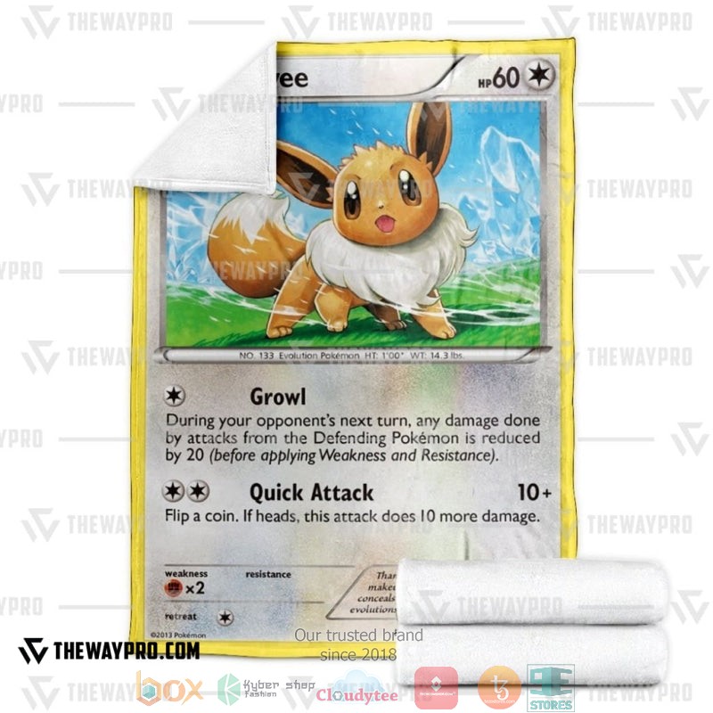Pokemon Eevee Plasma Freeze Soft Blanket 3 Pokemon Eevee Plasma Freeze Soft Blanket 1 2
