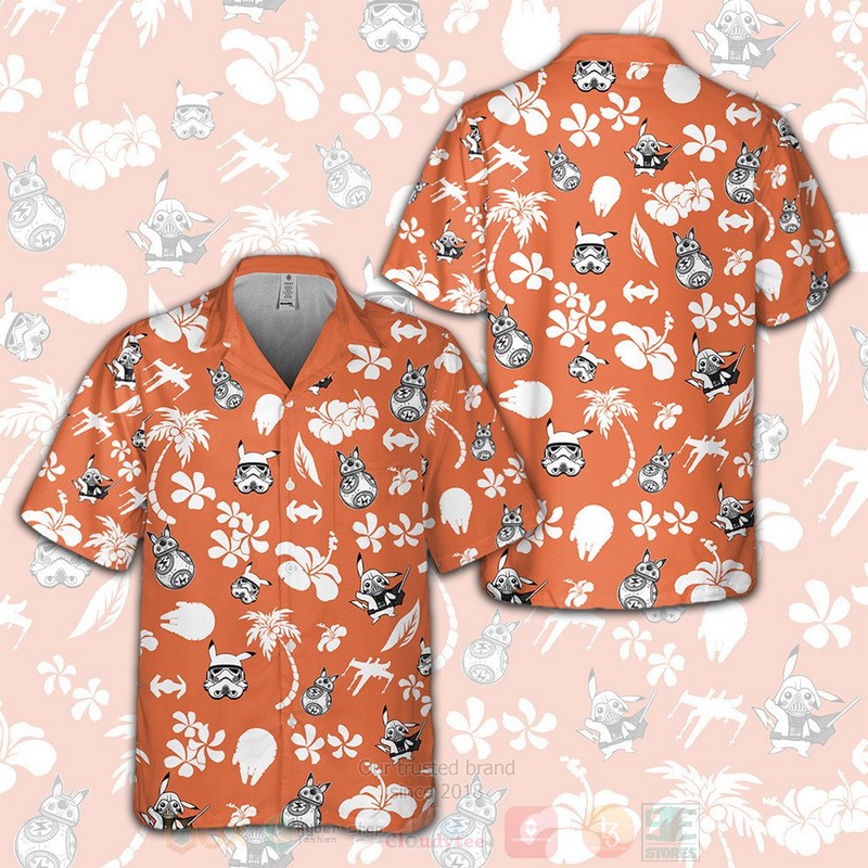 Pokemon Electric Orange Hawaiian Shirt