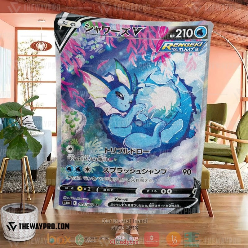 Pokemon Evovling Skies Vaporeon Alternate Soft Blanket 1