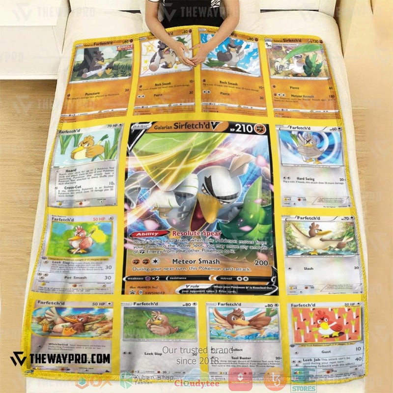 Pokemon Farfetch Cards Soft Blanket 3 Pokemon Farfetch Cards Soft Blanket 1 2