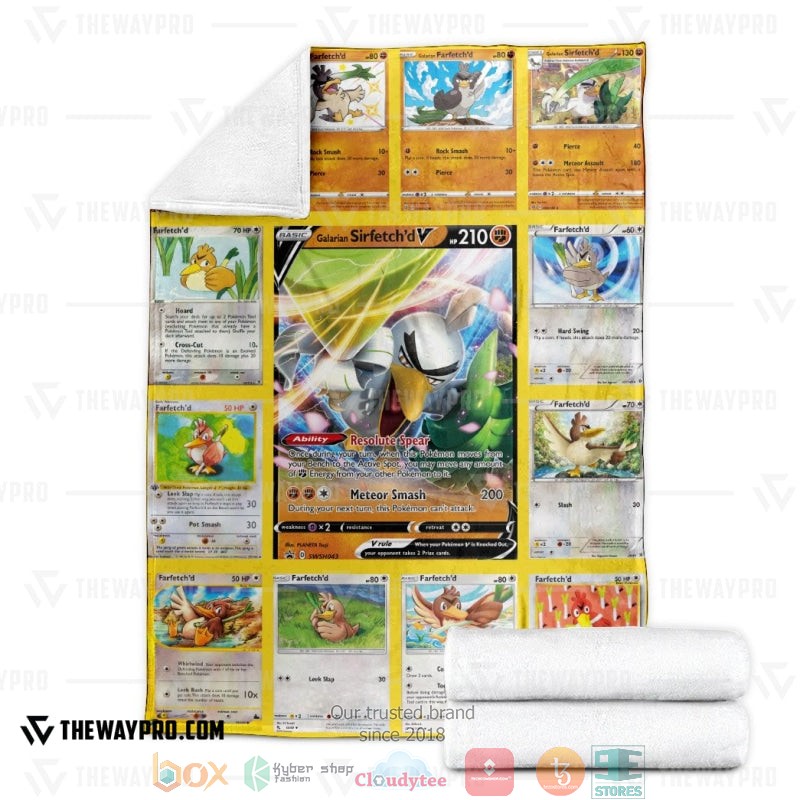 Pokemon Farfetch Cards Soft Blanket 4 Pokemon Farfetch Cards Soft Blanket 1 2 3