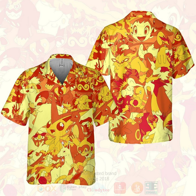 Pokemon Fire Type Hawaiian Shirt