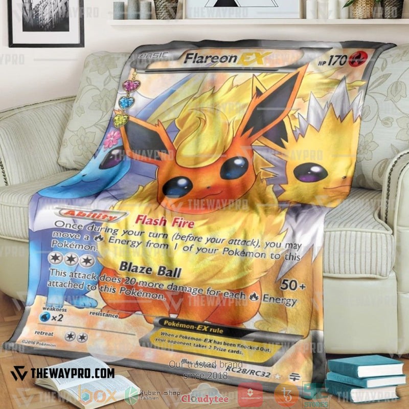 Pokemon Flareon EX Generations Soft Blanket