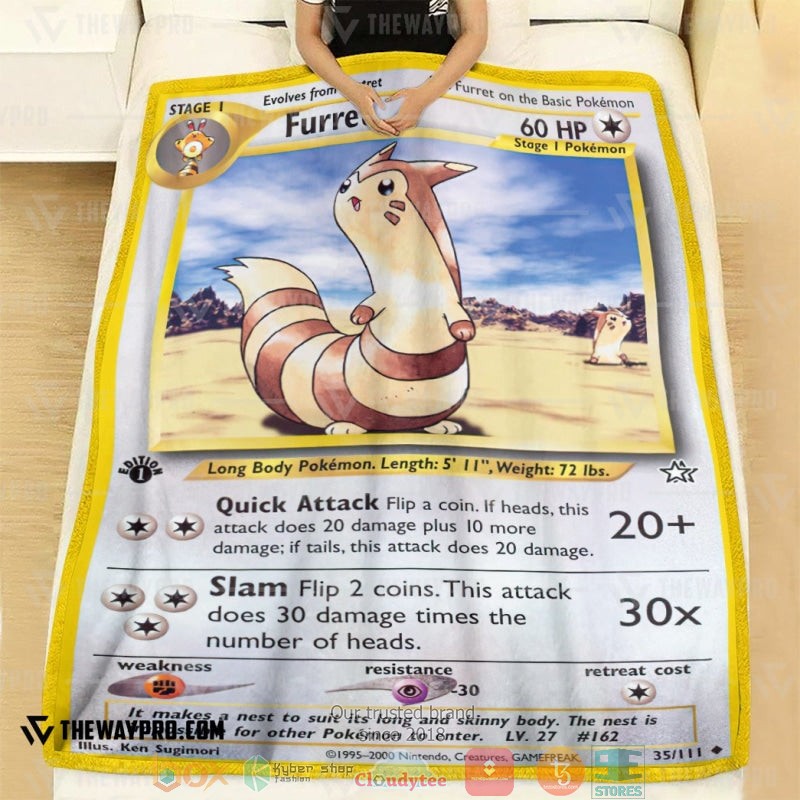 Pokemon Furret Neo Genesis Soft Blanket 3 Pokemon Furret Neo Genesis Soft Blanket 1 2