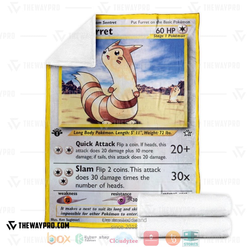 Pokemon Furret Neo Genesis Soft Blanket 4 Pokemon Furret Neo Genesis Soft Blanket 1 2 3