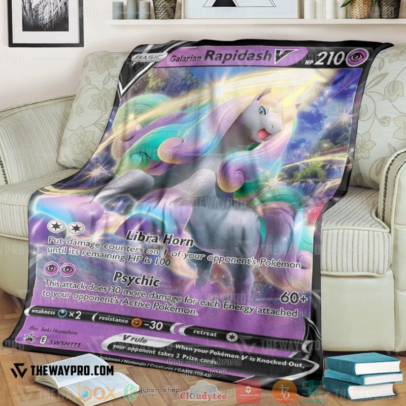 Pokemon Galarian Rapidash Soft Blanket 9 Pokemon Galarian Rapidash Soft Blanket