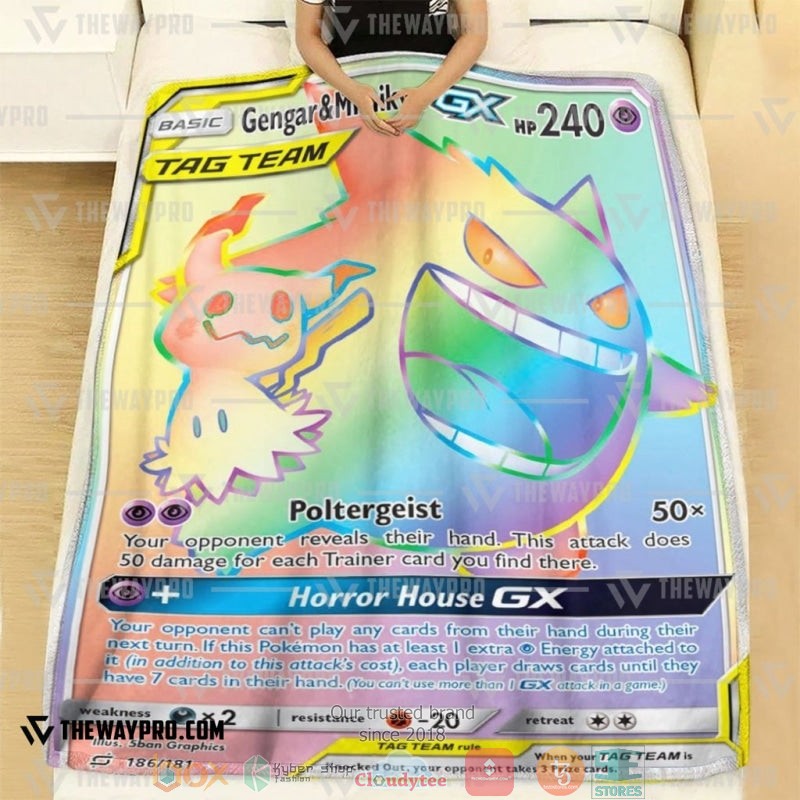 Pokemon Gengar and Mimikyu GX Soft Blanket 1