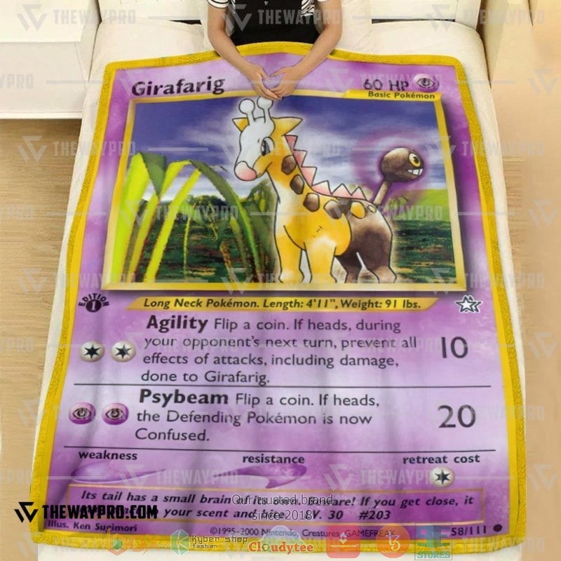 Pokemon Girafarig Soft Blanket 1