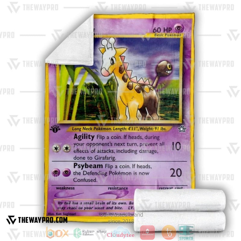 Pokemon Girafarig Soft Blanket 3 Pokemon Girafarig Soft Blanket 1 2