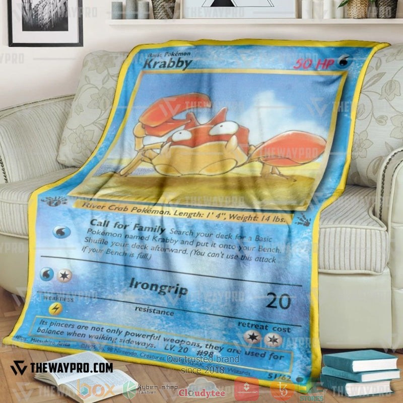 Pokemon Krabby Soft Blanket