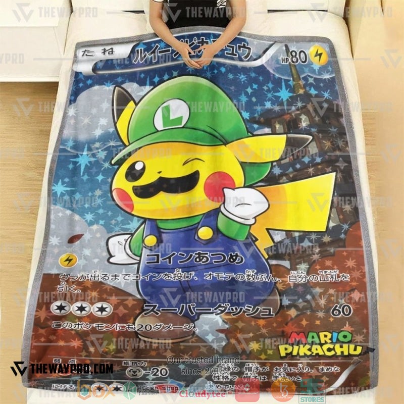 Pokemon Luigi Pikachu Soft Blanket 2 Pokemon Luigi Pikachu Soft Blanket 1