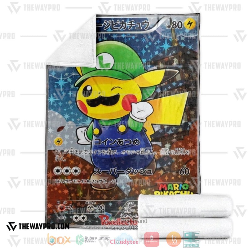 Pokemon Luigi Pikachu Soft Blanket 3 Pokemon Luigi Pikachu Soft Blanket 1 2
