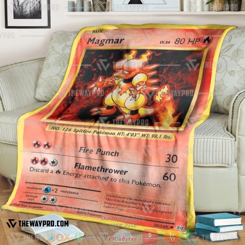 Pokemon Magmar Evolutions Soft Blanket