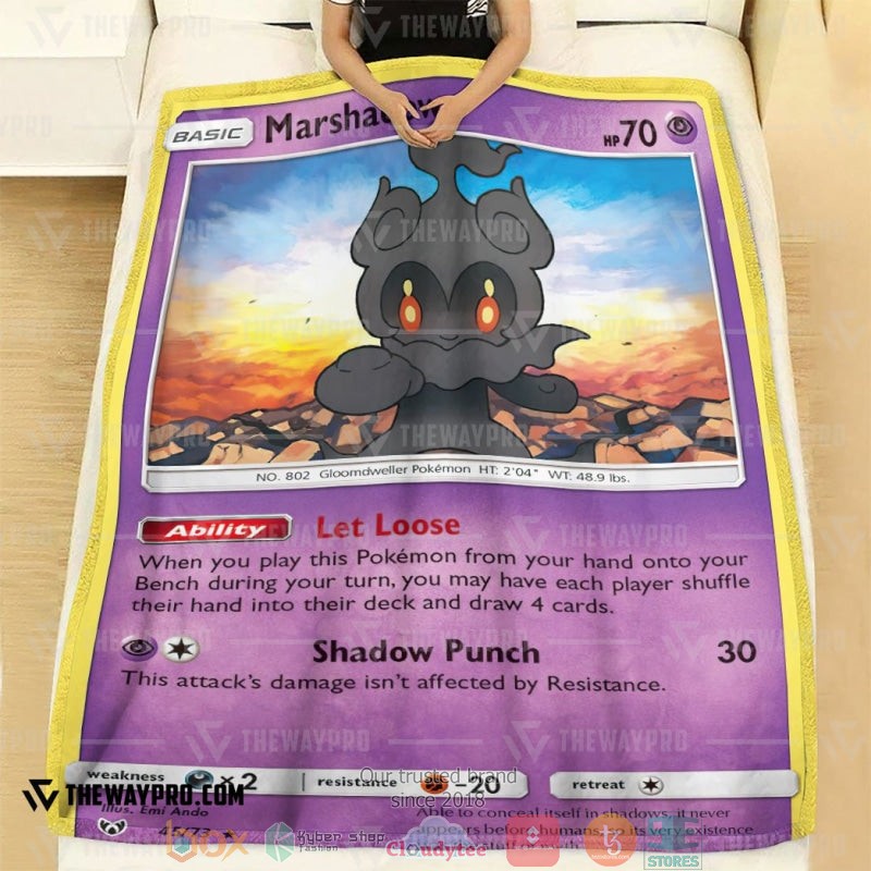 Pokemon Marshadow Shining Legends Soft Blanket 1