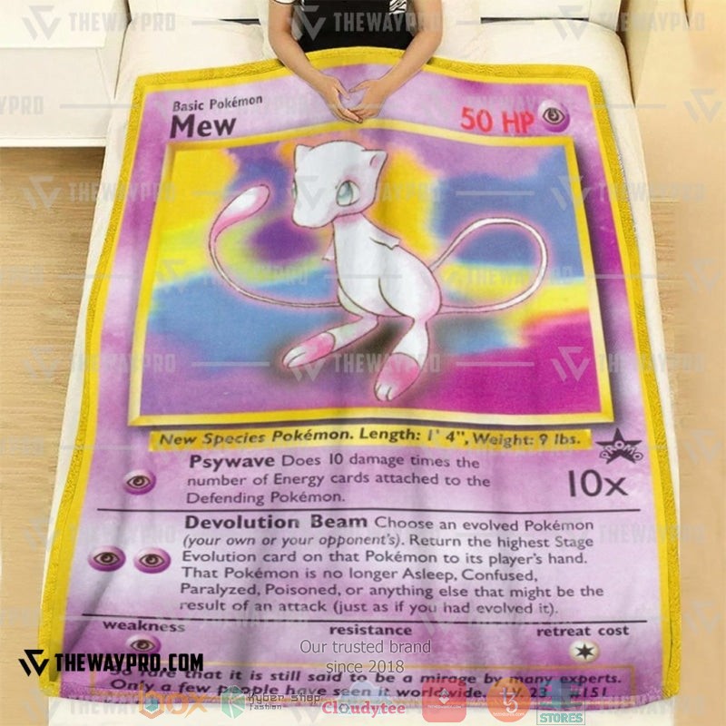 Pokemon Mew Wizards Black Star Soft Blanket 1