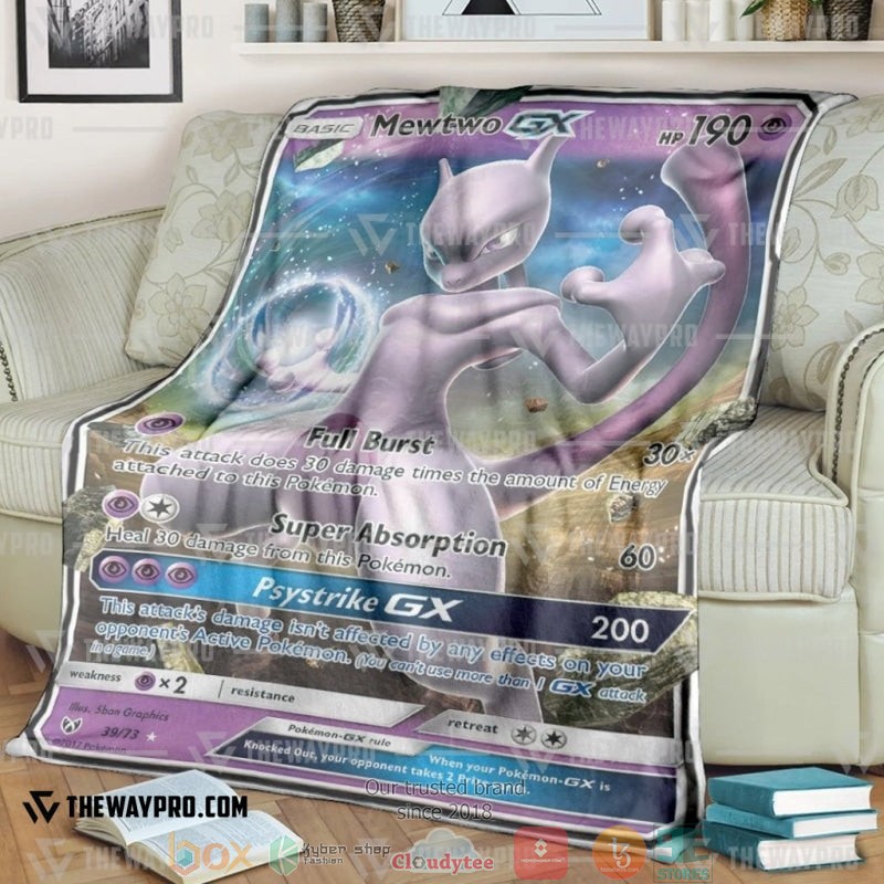 Pokemon Mewtwo GX Soft Blanket
