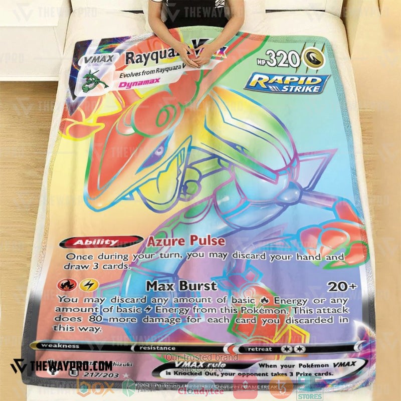 Pokemon Rayquaza VMAX Evolving Skies Soft Blanket 3 Pokemon Rayquaza VMAX Evolving Skies Soft Blanket 1 2