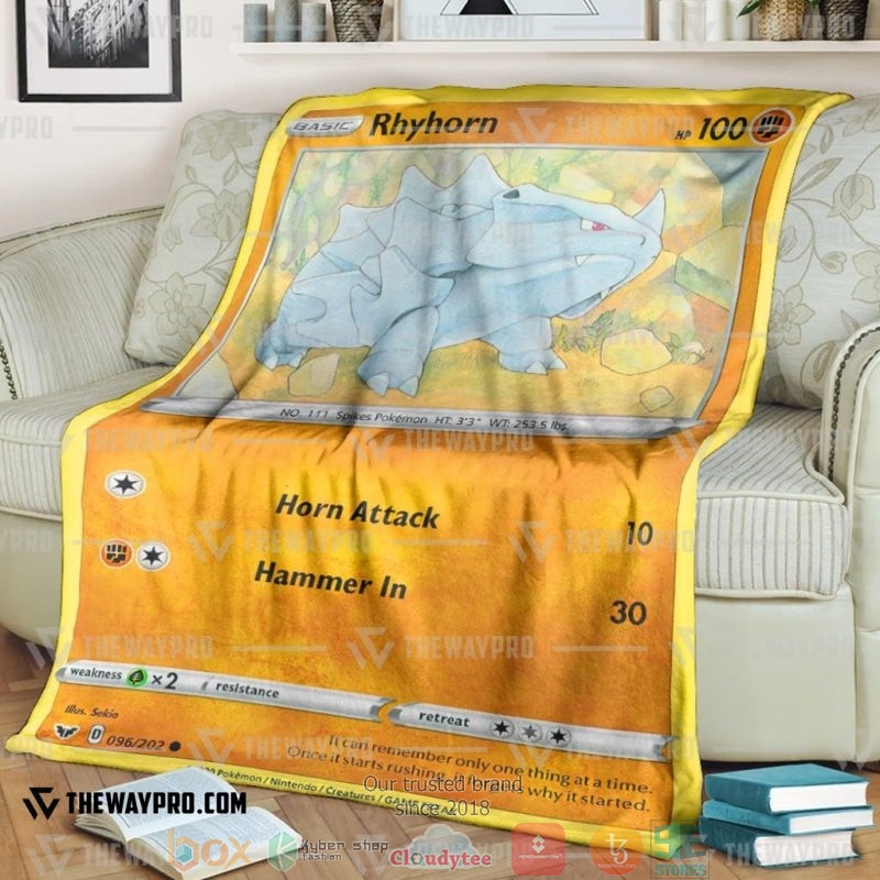 Pokemon Rhyhorn Soft Blanket