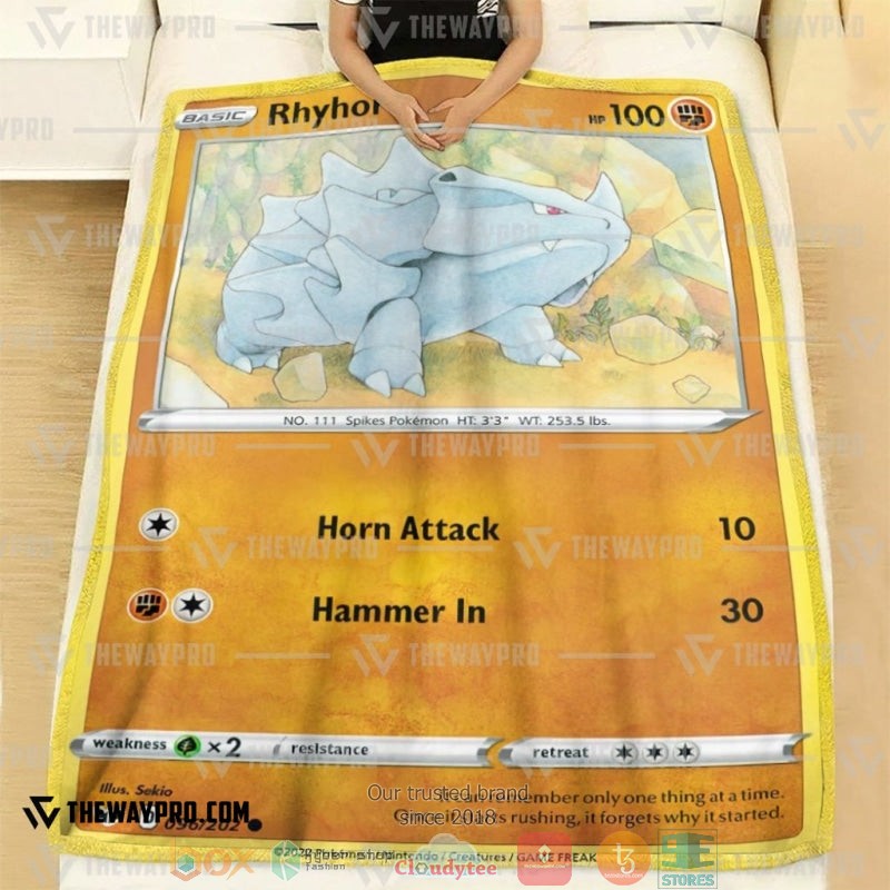 Pokemon Rhyhorn Soft Blanket 1