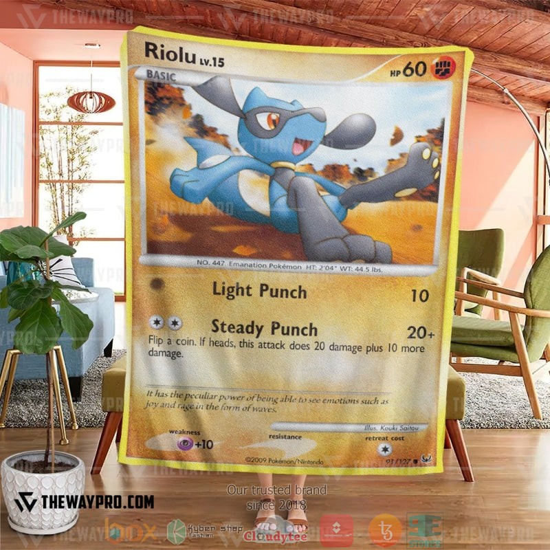 Pokemon Riolu Platinum Soft Blanket 1