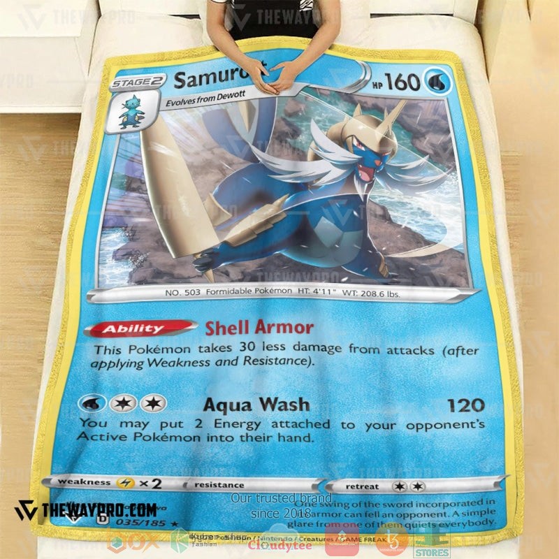 Pokemon Samurott Vivid Voltage Soft Blanket 3 Pokemon Samurott Vivid Voltage Soft Blanket 1 2