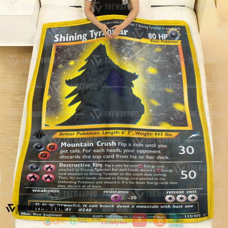 Pokemon Shining Tyranitar Neo Destiny Soft Blanket 3 Pokemon Shining Tyranitar Neo Destiny Soft Blanket 1 2