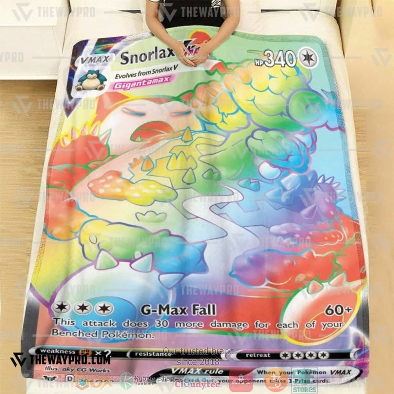 Pokemon Snorlax VMAX Sword and Shield Soft Blanket 1