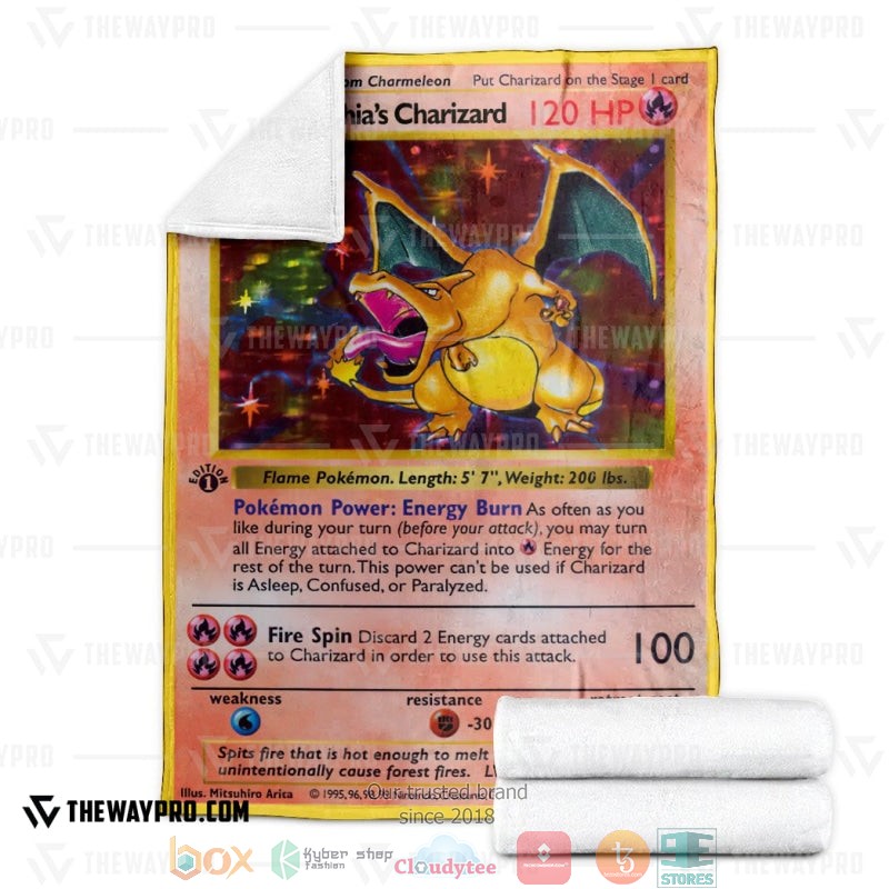 Pokemon Sophia's Charizard First Edition Soft Blanket 4 Pokemon Sophias Charizard First Edition Soft Blanket 1 2 3