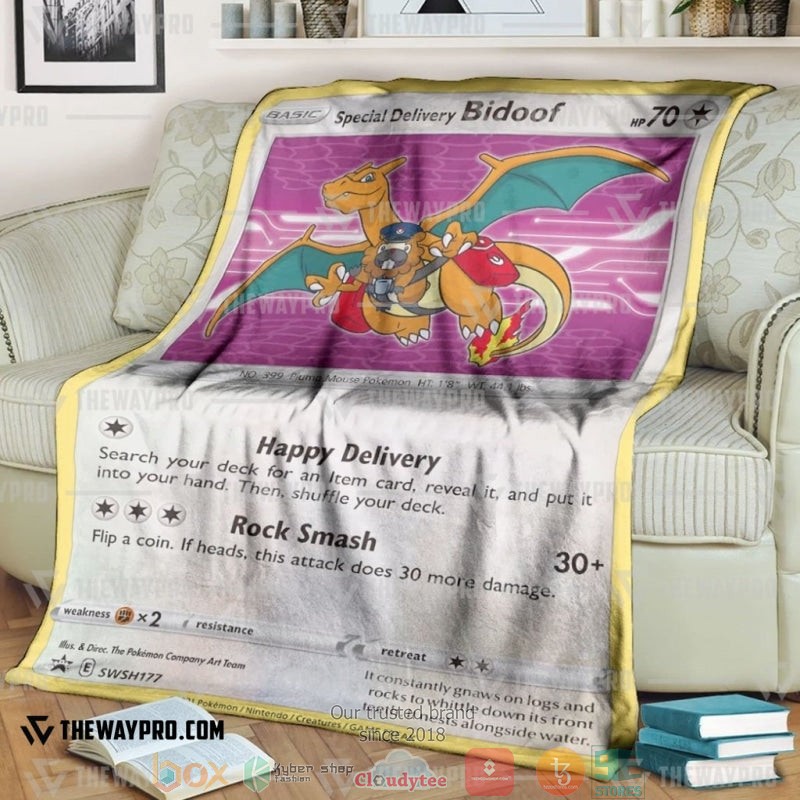 Pokemon Special Delivery Bidoof Soft Blanket