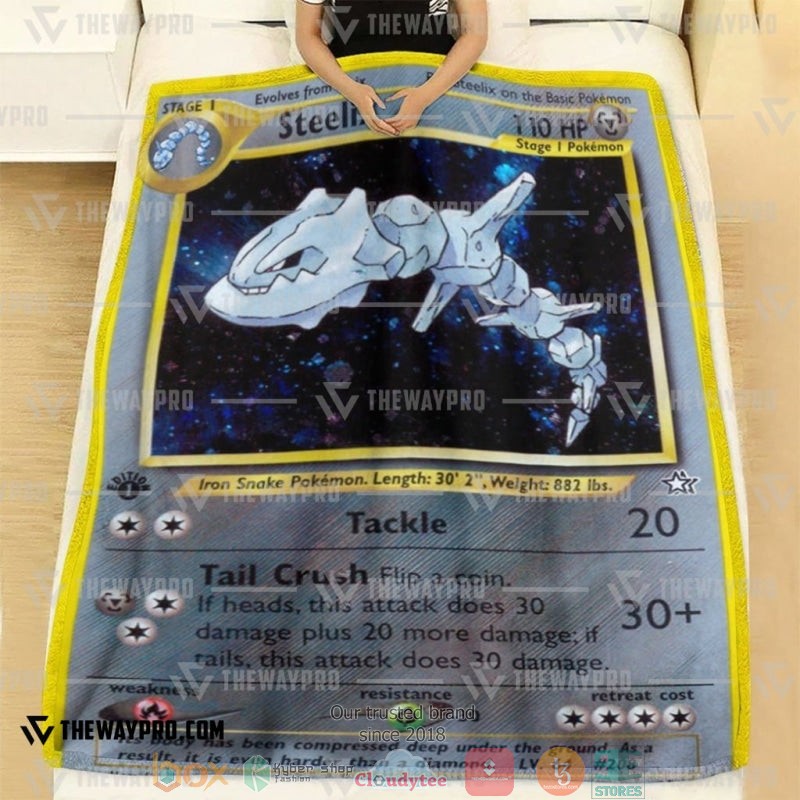 Pokemon Steelix 1st Edition Soft Blanket 1