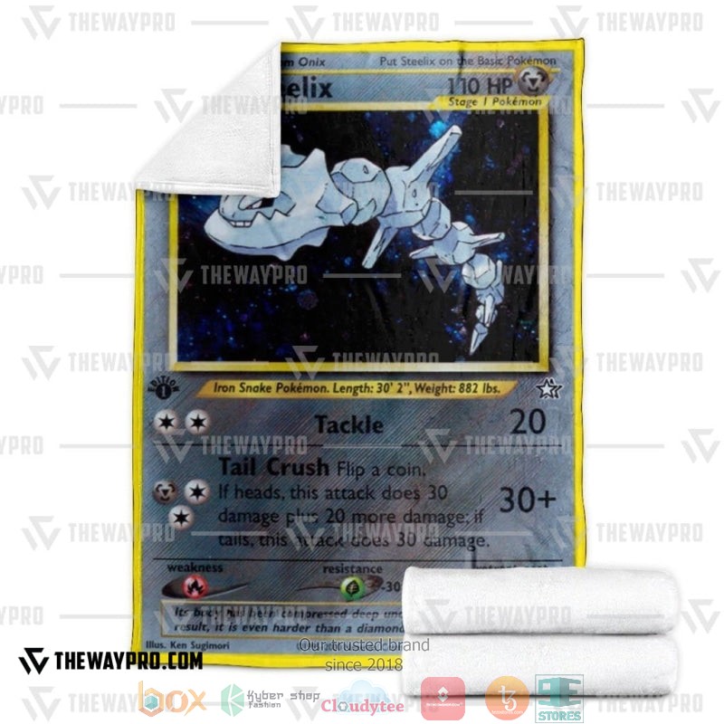 Pokemon Steelix 1st Edition Soft Blanket 3 Pokemon Steelix 1st Edition Soft Blanket 1 2