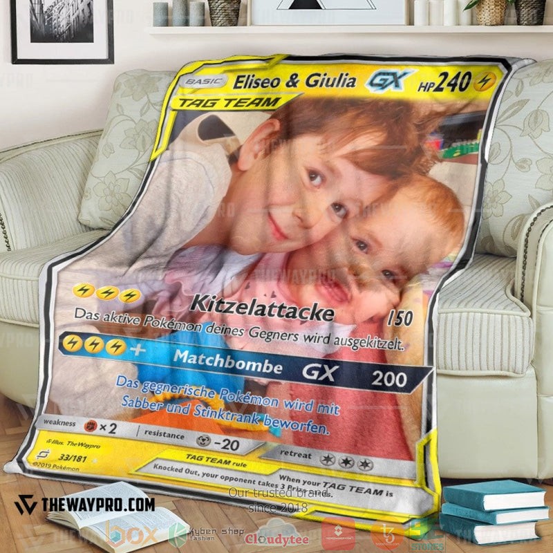 Pokemon TAG Team GX Personalized Soft Blanket