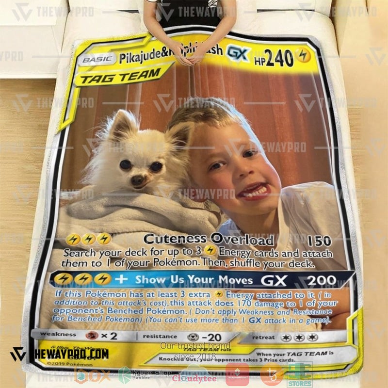 Pokemon Tag Team Card Soft Blanket 1