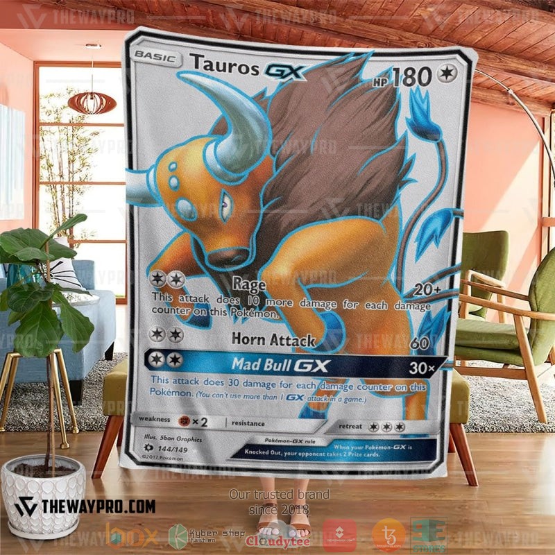 Pokemon Tauros GX Sun and Moon Soft Blanket 1