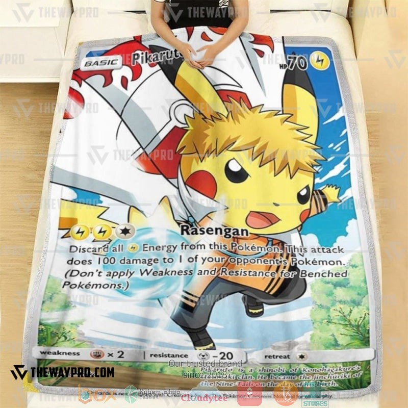 Pokemon The Seventh Hokage Pikaruto Soft Blanket 1
