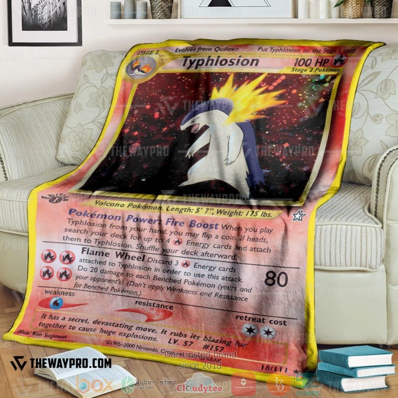 Pokemon Typhlosion 1st Edition Soft Blanket