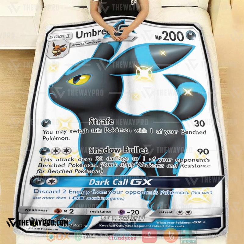 Pokemon Umbreon GX Sun and Moon Soft Blanket 3 Pokemon Umbreon GX Sun and Moon Soft Blanket 1 2