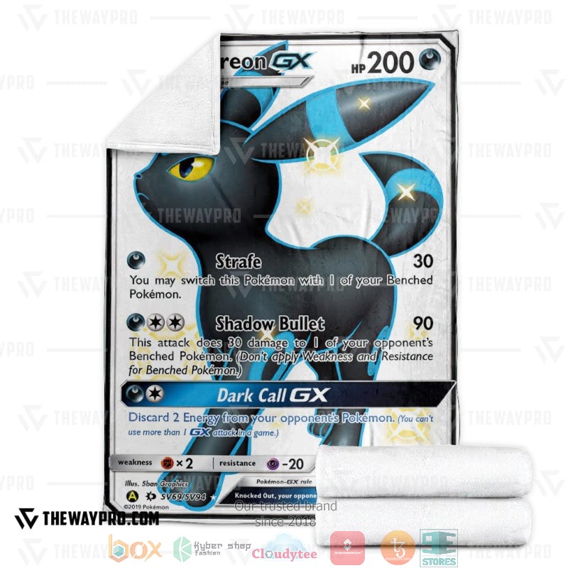 Pokemon Umbreon GX Sun and Moon Soft Blanket 4 Pokemon Umbreon GX Sun and Moon Soft Blanket 1 2 3