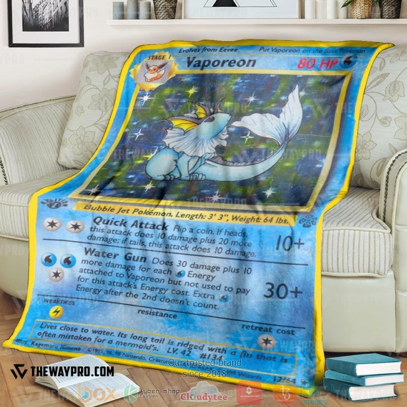 Pokemon Vaporeon Jungle Soft Blanket