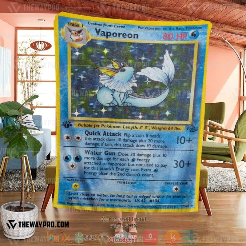 Pokemon Vaporeon Jungle Soft Blanket 1