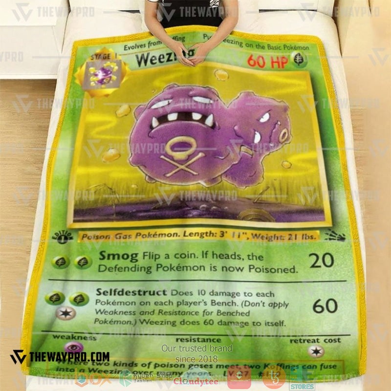 Pokemon Weezing 1st Edition Soft Blanket 2 Pokemon Weezing 1st Edition Soft Blanket 1