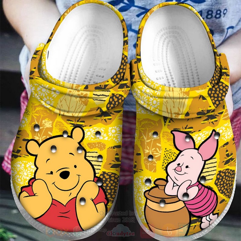 BEST Pooh Bear and Piglet Crocs Crocband Shoes 2 Pooh Bear and Piglet Crocband Crocs Clog Shoes 1
