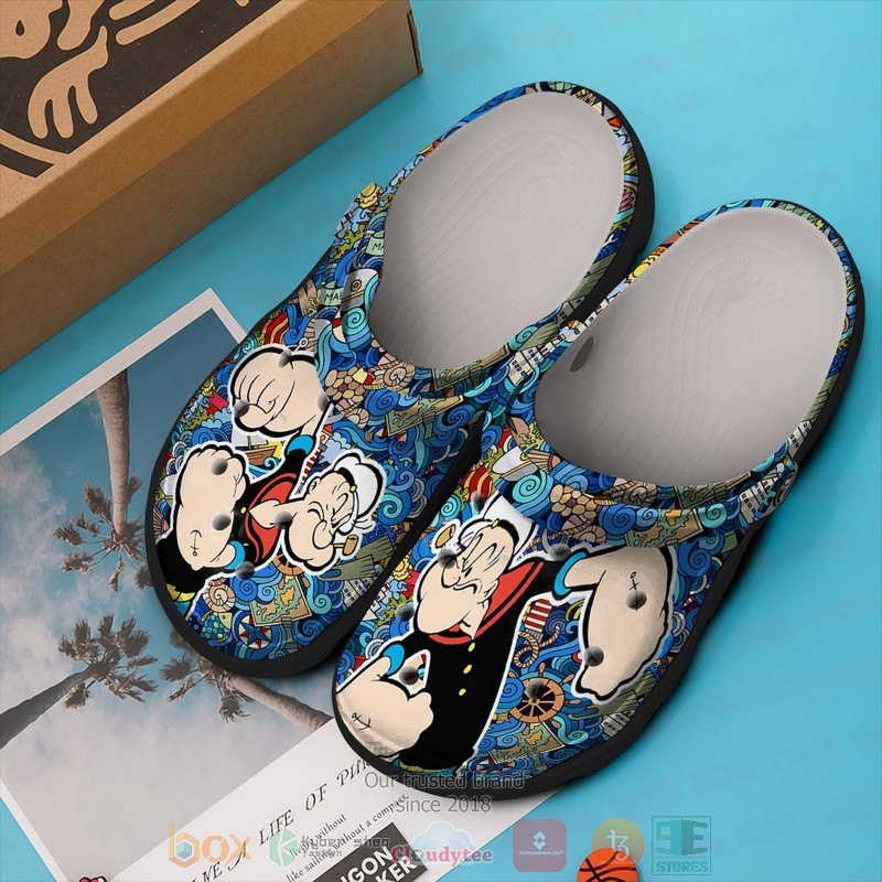 Popeye the Sailor blue pattern Crocband Clog