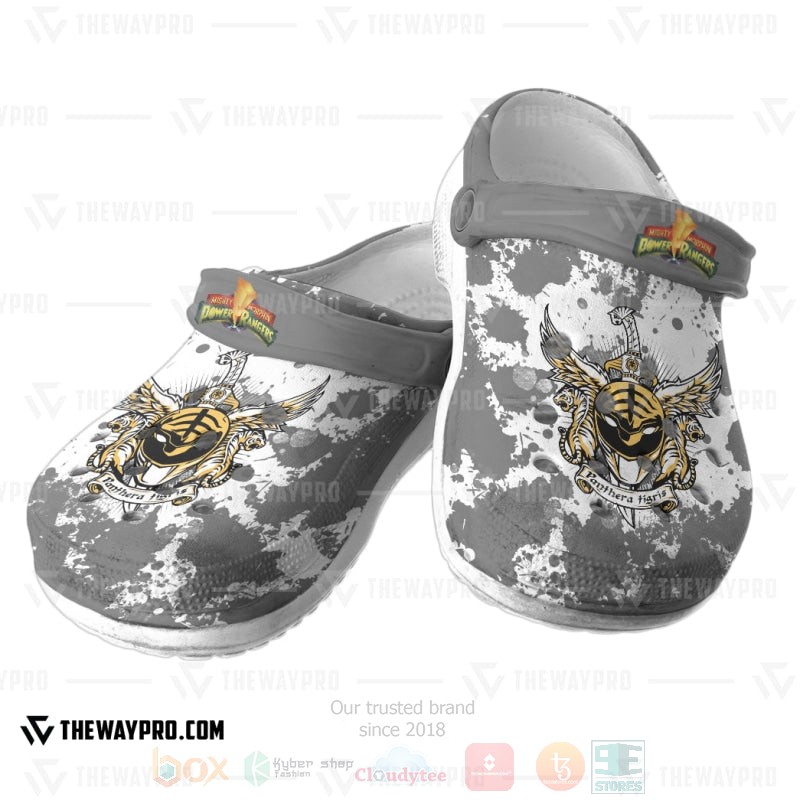 BEST Power Rangers Mighty Morphin White Ranger Custom Clogs Shoes 3 Power Rangers Mighty Morphin White Ranger Custom Clogs 1 2