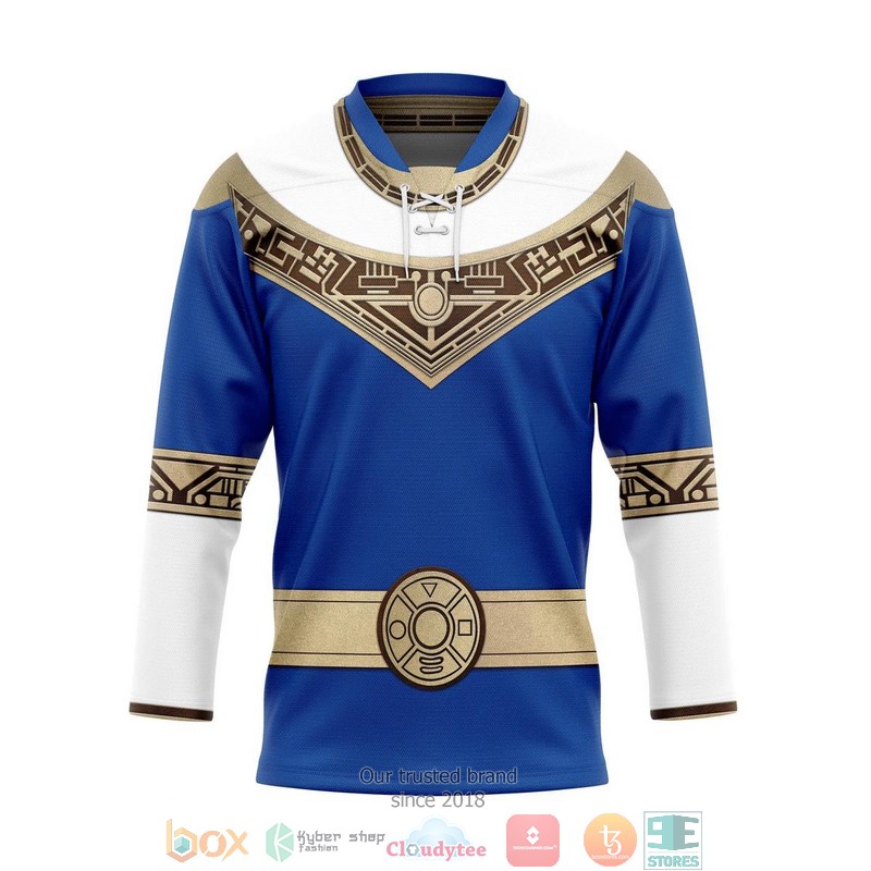 Power Rangers Zeo Blue Hockey Jersey Shirt