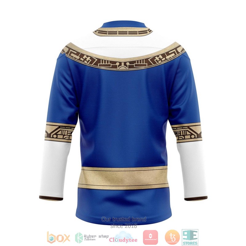 Power Rangers Zeo Blue Hockey Jersey Shirt 2 Power Rangers Zeo Blue Hockey Jersey Shirt 1