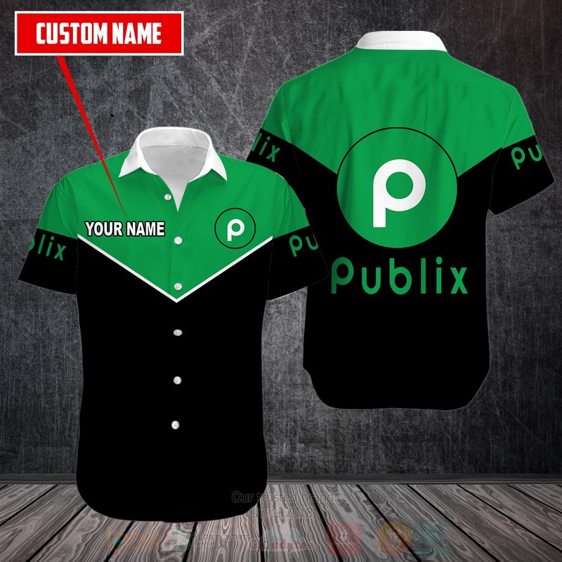 Publix Custom Name Green Black Hawaiian Shirt